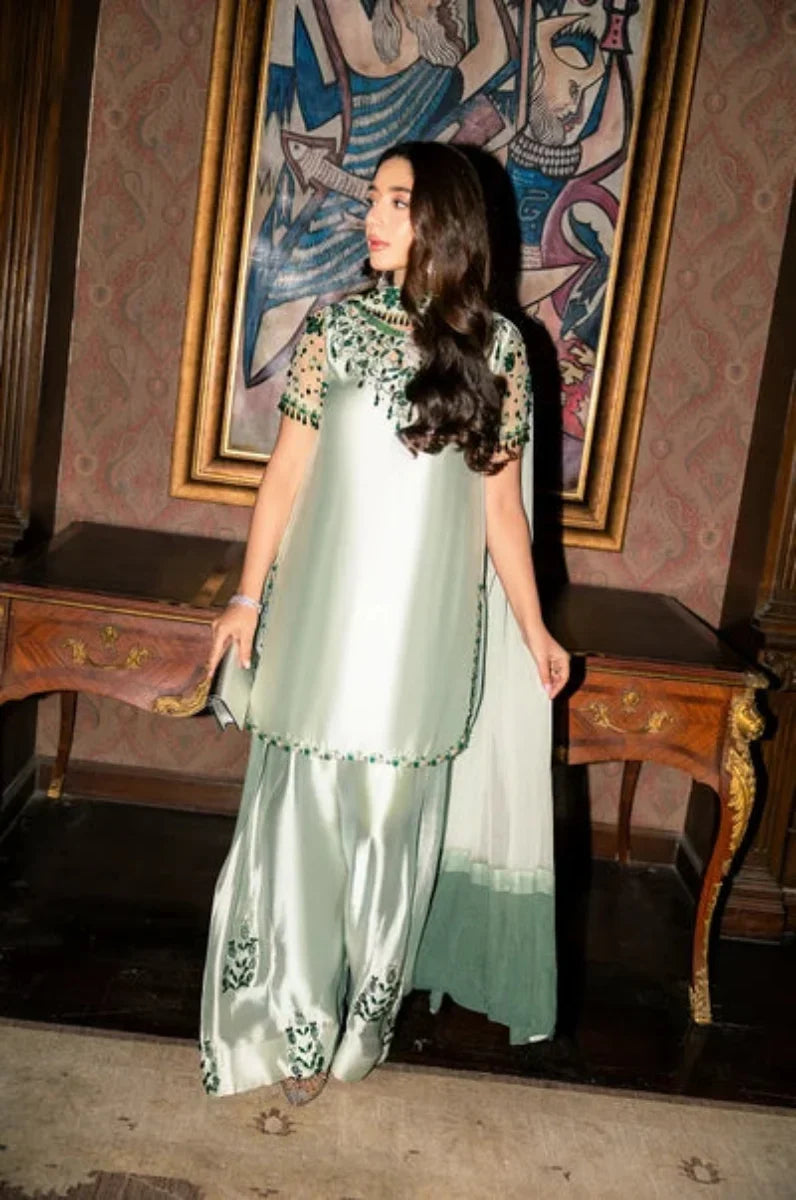 Embroidered Shamooz Silk 3-Piece Suit with Chiffon Dupatta | Ready to Wear