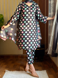 03-Piece Printed Silk Suit | Ready To Wear