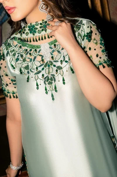 Embroidered Shamooz Silk 3-Piece Suit with Chiffon Dupatta | Ready to Wear