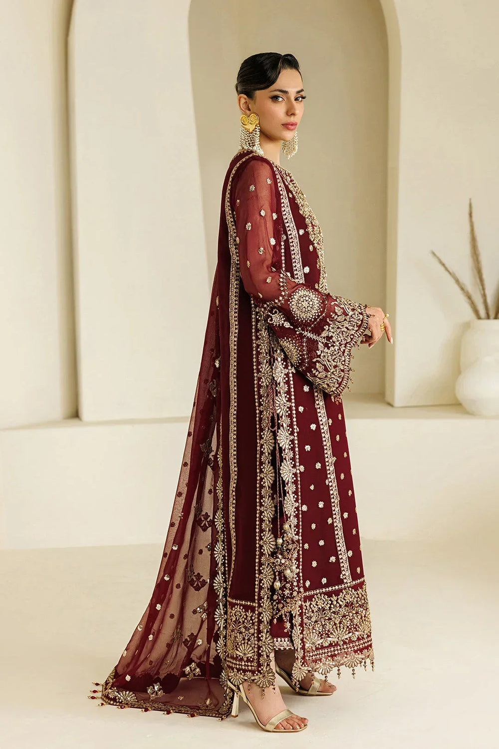 Sequin Embroidered Chiffon 3-Piece Suit | Ready to Wear