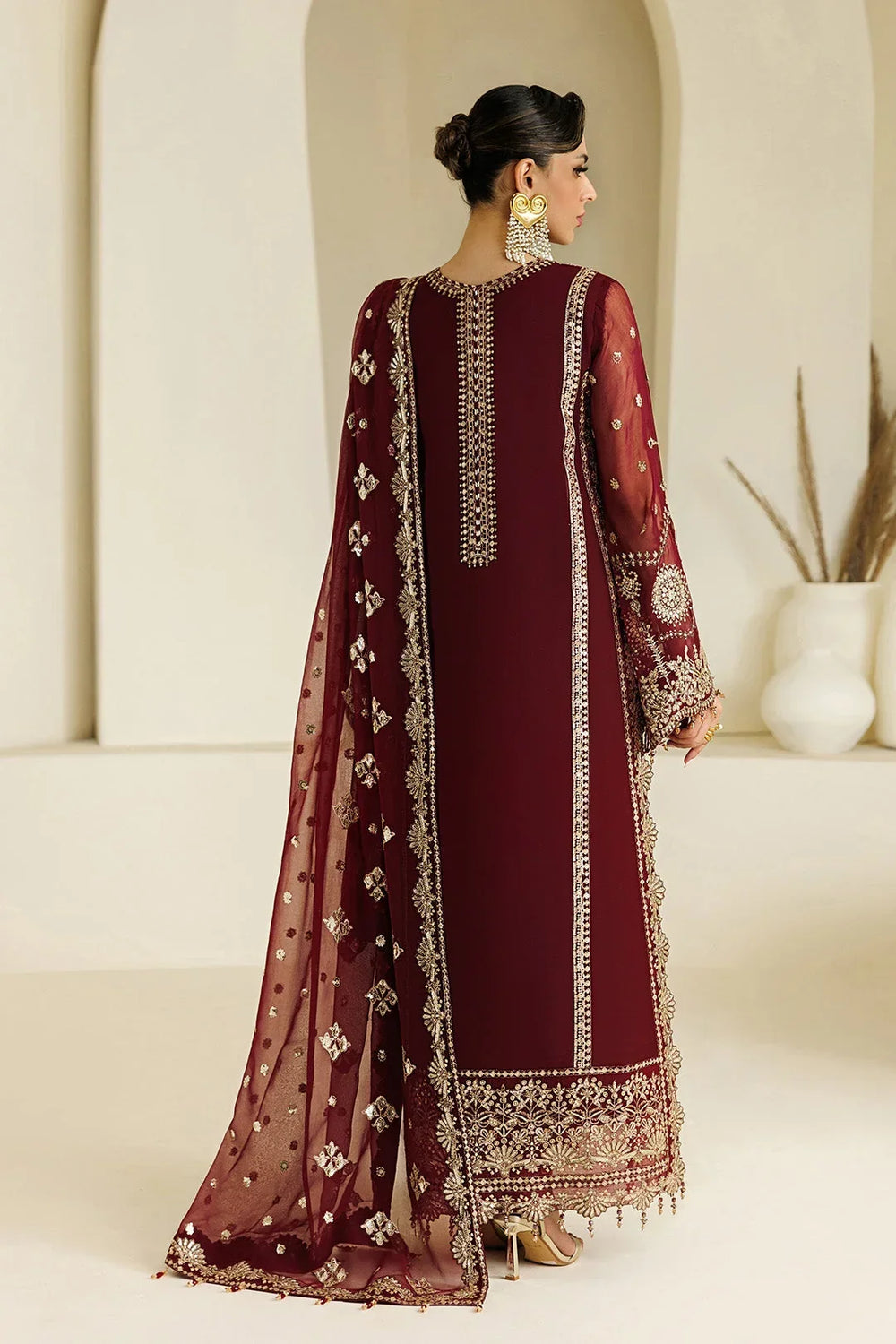 Sequin Embroidered Chiffon 3-Piece Suit | Ready to Wear