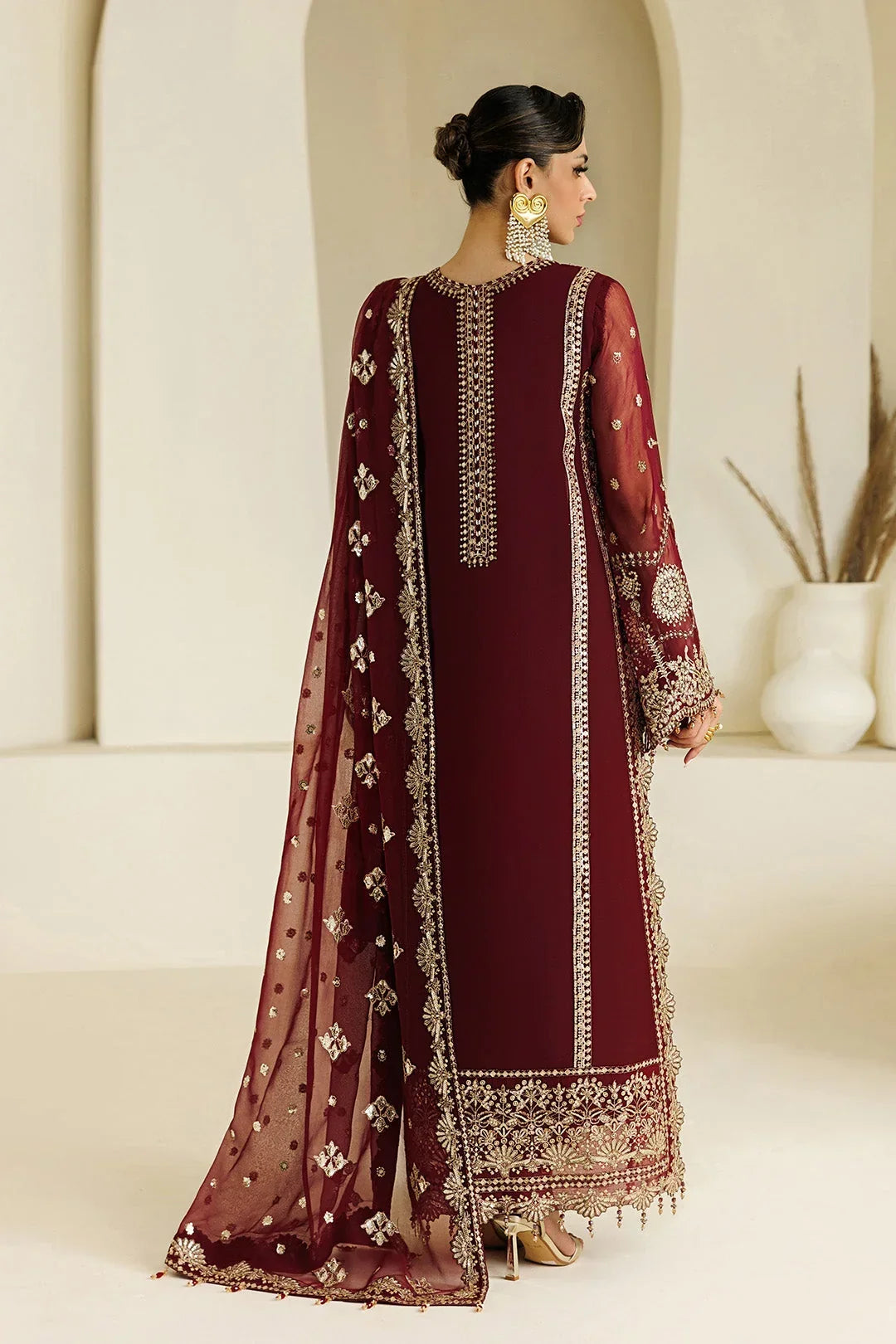 Sequin Embroidered Chiffon 3-Piece Suit | Ready to Wear
