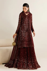 Plum Mirror Luminary: Heavy Embroidered Chiffon Suit | Ready To Wear