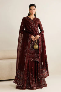 Plum Mirror Luminary: Heavy Embroidered Chiffon Suit | Ready To Wear