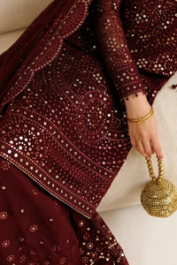 Plum Mirror Luminary: Heavy Embroidered Chiffon Suit | Ready To Wear