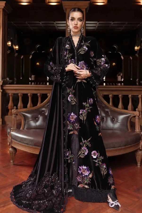 Sequin Embroidered Sheesha Silk  3-Piece Formal Suit with Silk Dupatta | Ready to Wear