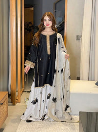 Embroidered Shamooz Silk 3-Piece Suit | Ready To Wear