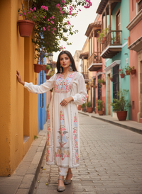 Embroidered Straight Kurti 3 Pc Suit Ready To Wear