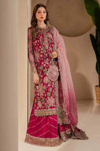 Pink Chiffon Embroidered Formal Suit with Silk Trouser & Net Dupatta | Ready to Wear