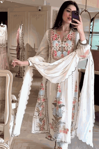 Embroidered Straight Kurti 3 Pc Suit Ready To Wear