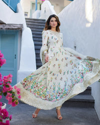 03-Piece Lawn Frock With Embroidery | Ready To Wear