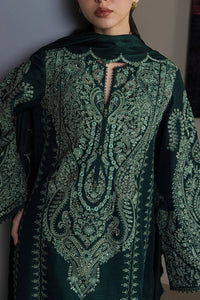 Forest Green & Mint Accent: Embroidered Cotton Suit | Ready To Wear