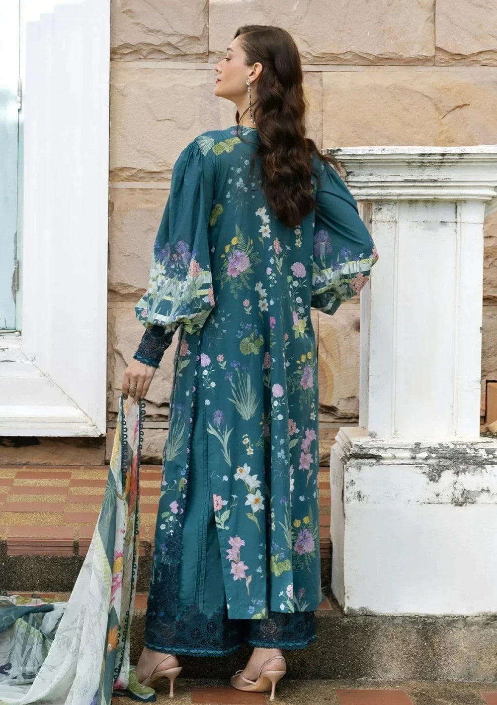 Deep Teal & Soft Pastel: Printed Lawn Suit | Ready To Wear