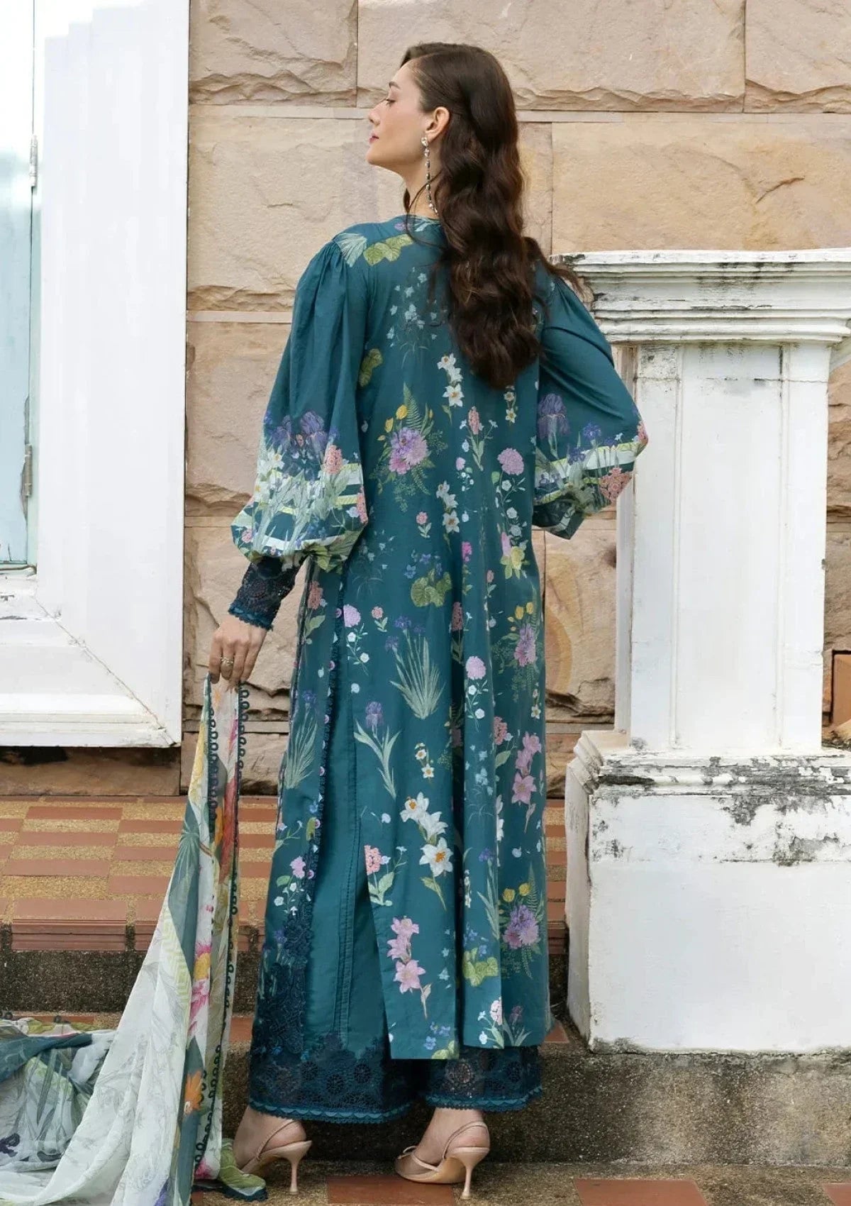 Deep Teal & Soft Pastel: Printed Lawn Suit | Ready To Wear