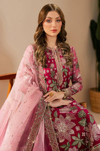 Pink Chiffon Embroidered Formal Suit with Silk Trouser & Net Dupatta | Ready to Wear