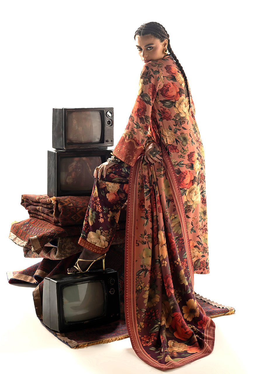 Lawn Embroidered 3-Piece Suit with Chiffon Dupatta | Ready to Wear