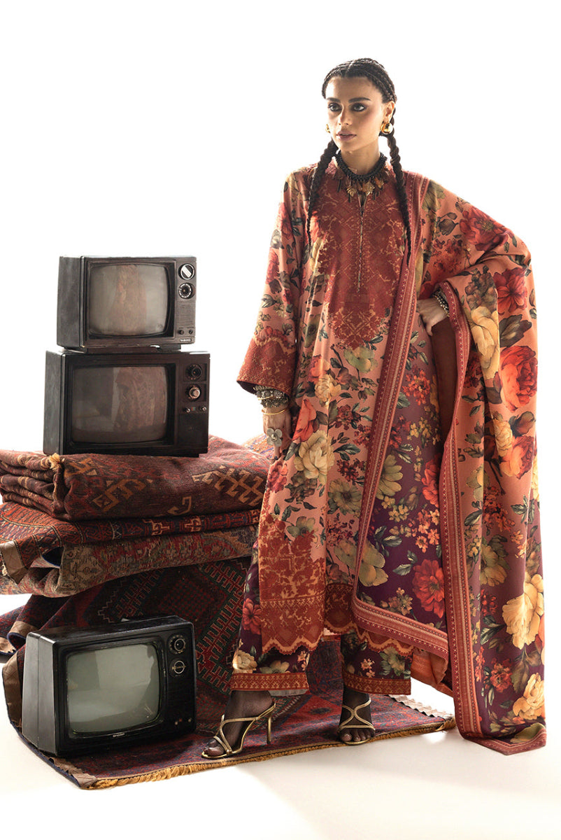 Lawn Embroidered 3-Piece Suit with Chiffon Dupatta | Ready to Wear