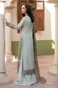 Mint Grey & Mauve Pink: Embroidered Organza Suit | Ready To Wear