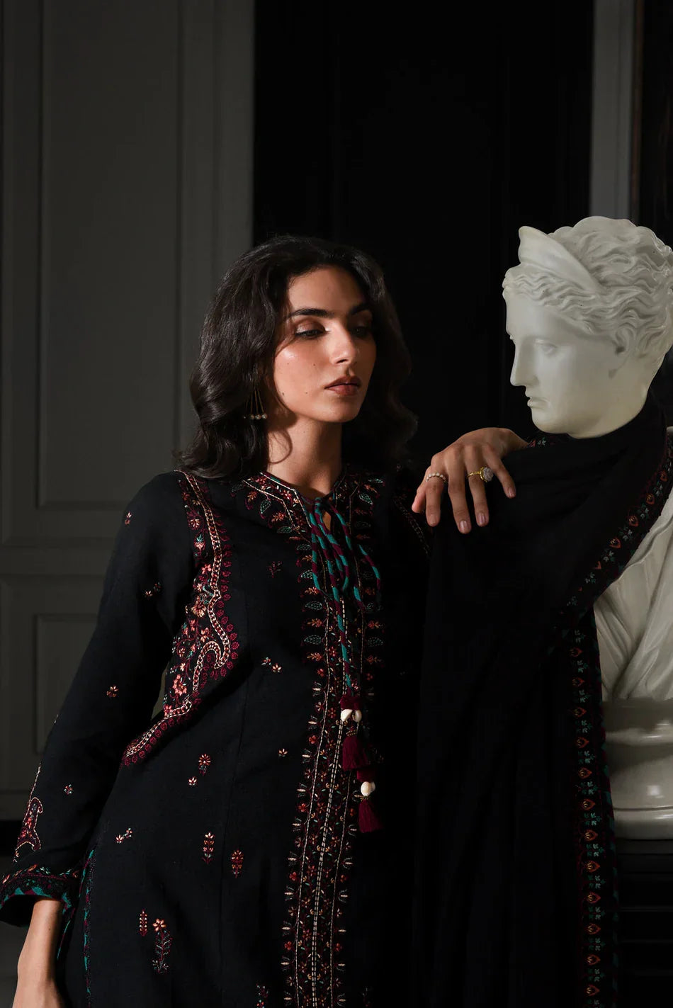 03-Piece Embroidered Cotton Suit With Chiffon Dupatta | Ready To Wear