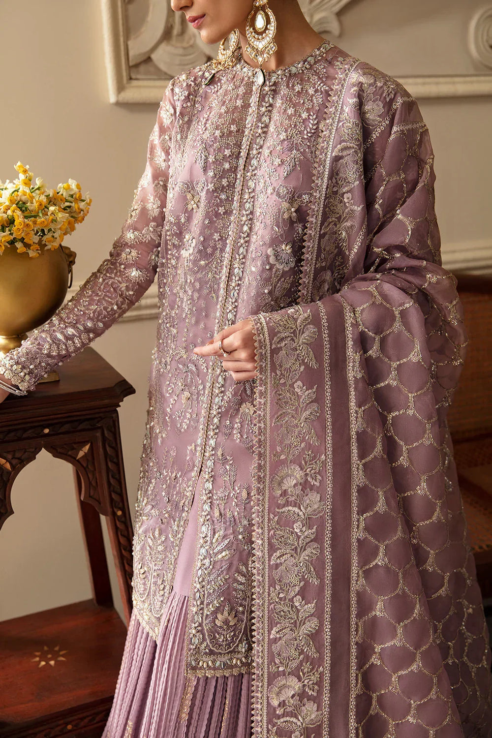 03-Piece Embroidered Organza Suit | Ready To Wear