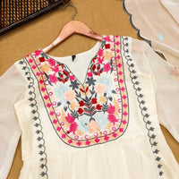 Embroidered Straight Kurti 3 Pc Suit Ready To Wear