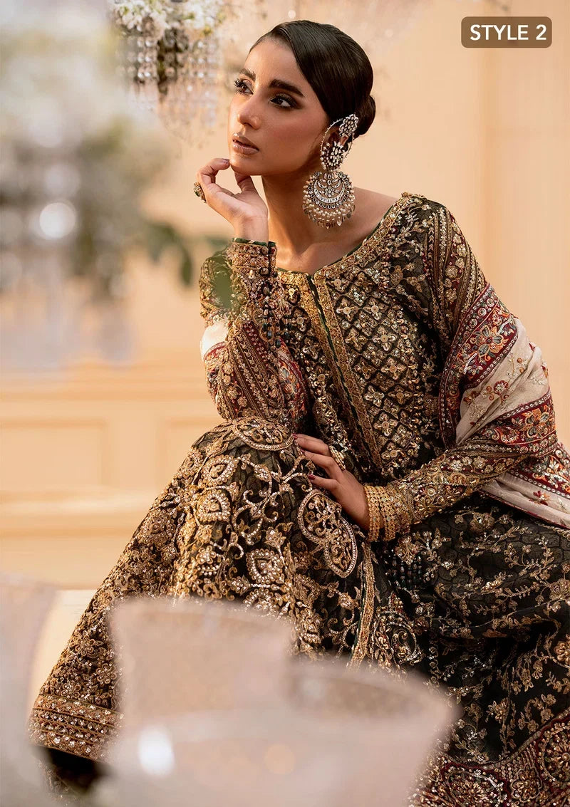 Deep Antique Bronze & Charcoal: Embroidered Organza Suit | Ready To Wear