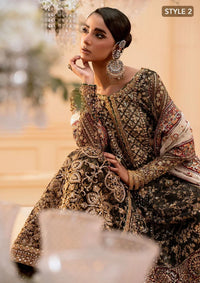 Deep Antique Bronze & Charcoal: Embroidered Organza Suit | Ready To Wear
