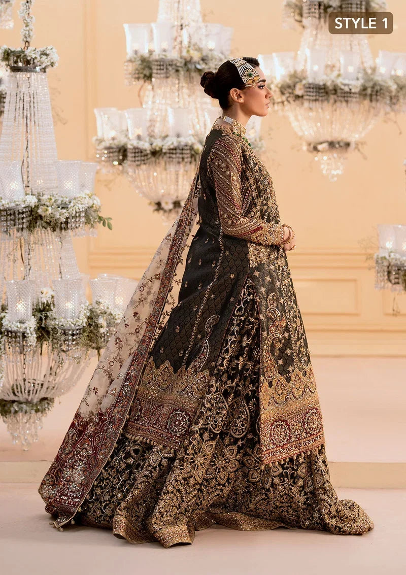 Deep Antique Bronze & Charcoal: Embroidered Organza Suit | Ready To Wear
