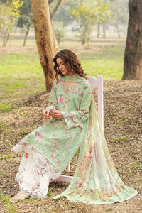 Pastel Mint & Blush Floral: Printed Lawn Suit | Ready To Wear