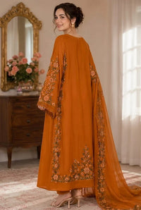 Warm Ochre Mustard: Embroidered Silk Kaftan Style Shirt | Ready To Wear
