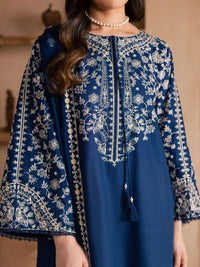 Elegant Embroidered Egyptian Cotton 3-Piece Suit with Chiffon Dupatta | Ready to Wea