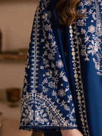Elegant Embroidered Egyptian Cotton 3-Piece Suit with Chiffon Dupatta | Ready to Wea