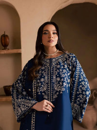 Elegant Embroidered Egyptian Cotton 3-Piece Suit with Chiffon Dupatta | Ready to Wea