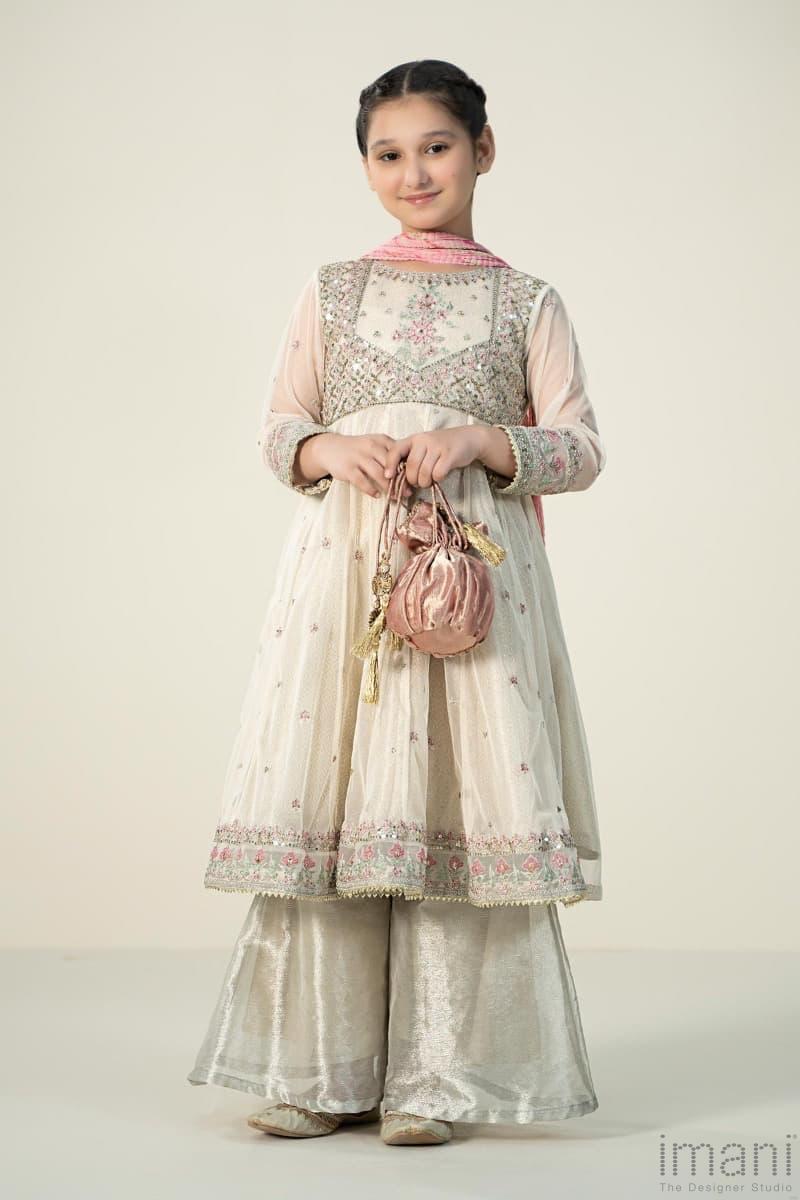 Chiffon Flare Suit With Embroidered Koti & Chiffon Dupatta | Ready To Wear
