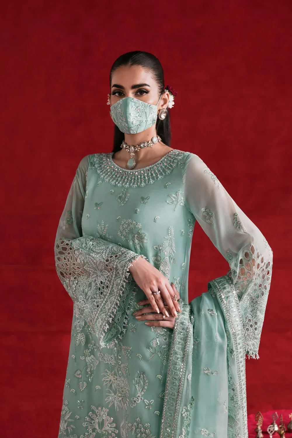Embroidered Chiffon 3-Piece Suit with Ready-to-Wear Chiffon Dupatta | Ready to Wear